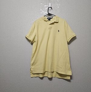 Polo Ralph Lauren Custom Fit Polo Shirt Yellow Pony Logo Mens XL Classic READ